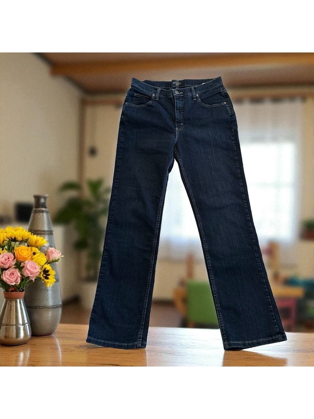 Riders By Lee Denim Jeans Classic Fit Womens 14 BLUE Mid-Rise Bootcut Jeans